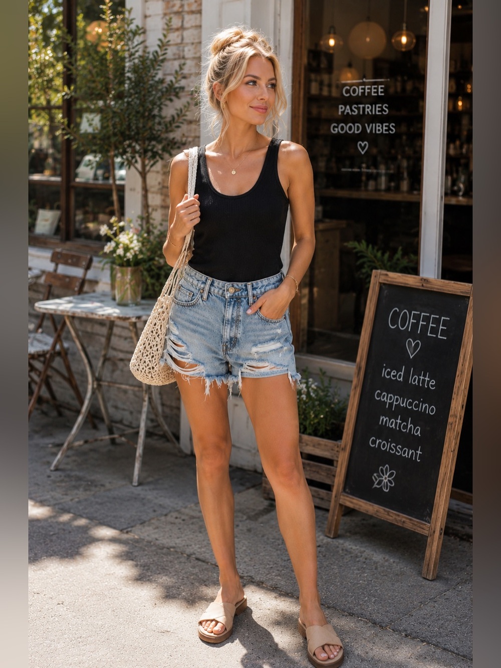 GRLFRND Helena Distressed Denim Shorts
Size: 24
